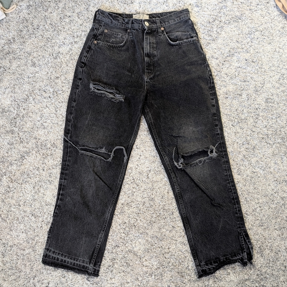 Free People Faded Black High Rise Jean
